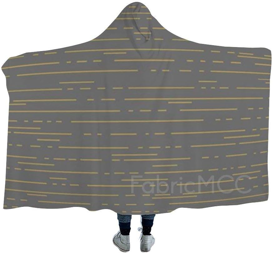 Bruyu5se Hoodie Blanket 52 x 60 Inch, Hooded Blanket Throw Wrap Dashes Shale Metaliic Hooded Blanket Throw Wrap Baseball Softball Soccer Wearable Blanket Cloak Hooded