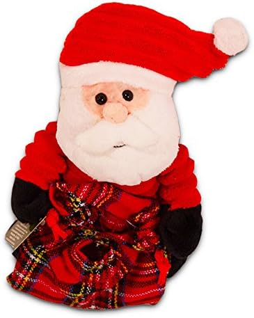 Christmas Santa Claus Plush Toy -- Large Holiday Plush Stuffed Toy with Gift Bag, 8" High