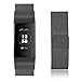 Oitom Metal Bands Compatible Fitbit Charge 3 Band Women Men Large,Magnetic Stainless Steel Milanese Loop Replacement Band Wrist Accessories Straps(Large 6.7