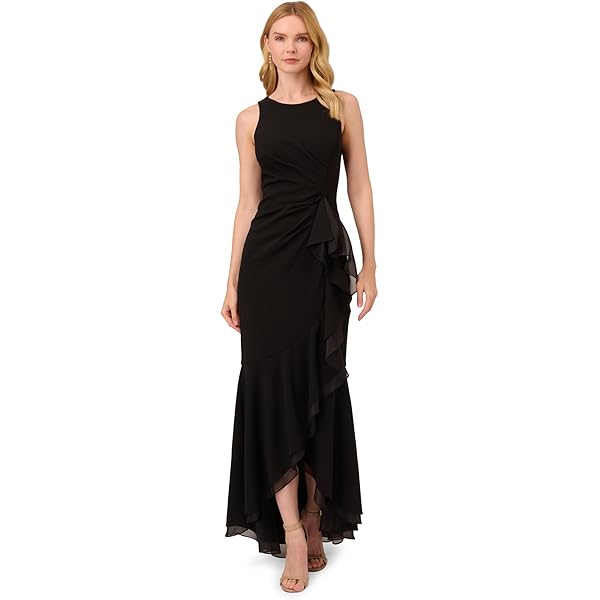 Amazon.com: Adrianna Papell Women's Long Tuxedo Dress | Floor Length Blazer  Dress with Mermaid Skirt, Satin Collar & Seamless Bodice, Black, 4 :  Clothing, Shoes & Jewelry