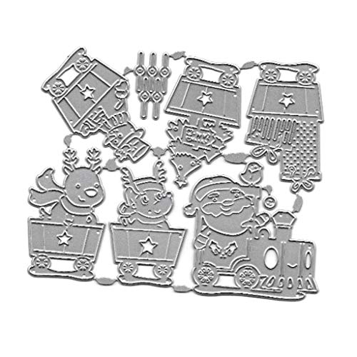 BUZHI Metal Die Cuts Hallowmas Christmas Greeting Border Cutting Dies Cut Stencils for DIY Scrapbooking Photo Album Decorative Embossing Paper Dies for Card Making (Christmas Car Cutting Dies) - Thumbnail 7