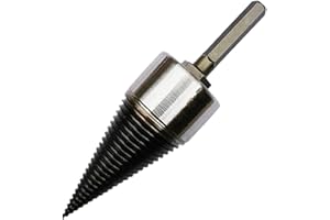 NUHUI Heavy Wood Drill Bit Firewood Splitter U Anti-Skid Thread U Screw Splitting Cone Screw Cone Driver Fire Wood Log Splitter Hex Shank Handle,Make Sure Wood is Dry, It Binds in Wet Wood(Max Dia 32 mm)