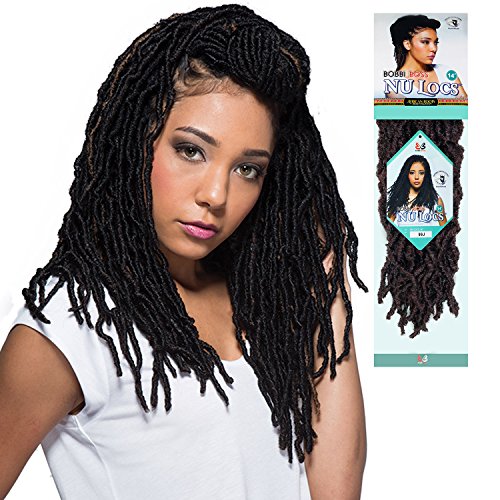 Bobbi Boss Synthetic Hair Crochet Braids African Roots Braid Collection Nu Locs 14" (4-PACK, 1B)