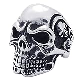 KONOV Vintage Gothic Skull Biker Stainless Steel Mens Ring