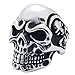 KONOV Vintage Gothic Skull Biker Stainless Steel Mens Ring, Size 12