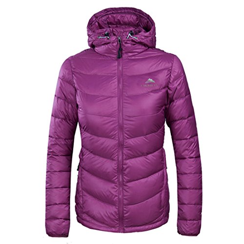 CIKRILAN Women's Down Overcoat Ski Breathable Warm Outwear Comfort Parka Jacket (X-Large, Purple)