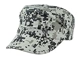 Camouflage Hat Washed Army Military Cap in Gray Pixels Adjustable Plain