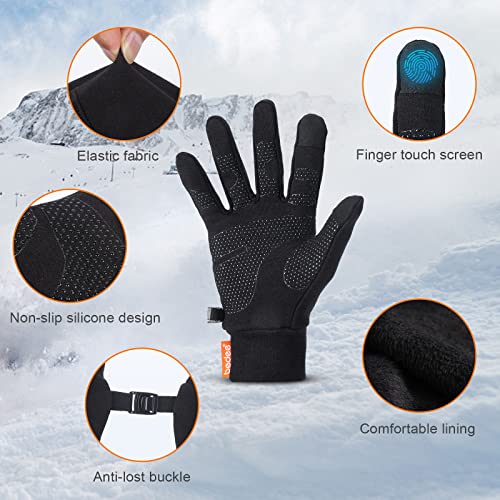 Winter Touchscreen Gloves for Men Women: BEDEE Winter Touch Screen Gloves Work Gloves for Warm Gloves for Outdoor Sports Cycling Running Working Driving Hiking Camping Fishing (L)