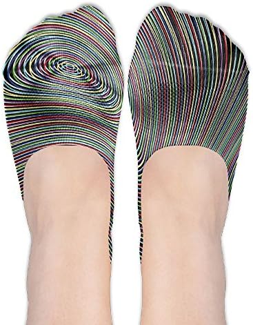 Jadetian Abstract Rainbow Pinstripes Invisible Summer Stealth Ship Socks Low Cut Liner Casual Socks