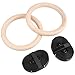 Femor Gym Rings, Wood Gymnastic Rings 1100lbs with 15ft Adjustable Straps, Heavy Duty Gym Equipment for Cross-Training Workout, Strength Training, Gymnastics, Fitness, Pull Ups and Dips (Set of 2)