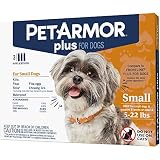PETARMOR Plus for Dogs Flea and Tick Prevention for Small Dogs (5-22 Pounds), Long-Lasting & Fast-Acting Topical Dog Flea Treatment, 3 Count