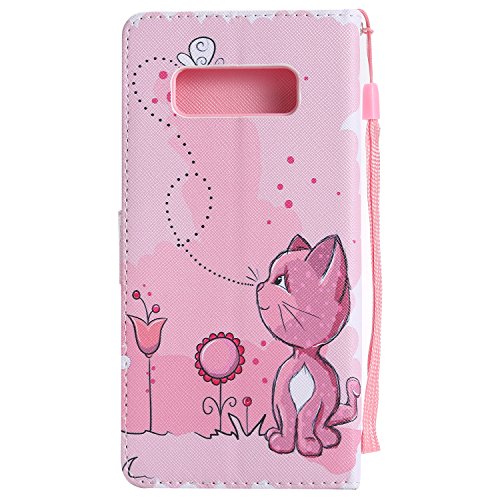 image for Galaxy Note 8 Wallet Case -MOONESS Embossing Fashion Floral PU Leather