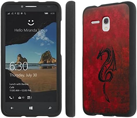 Alcatel One Touch Fierce XL Case, [NakedShield] [Black] Total Armor Protection Case - [Fire Dragon] for Alcatel One Touch Fierce XL