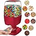 SHARPER IMAGE Motion Activated Candy Dispenser for Small Gumballs, Nuts, Snacks, Touchless Hands-Free Sensor Detector Easy Fill Treat Canister for Kids/Adults, Battery Operated for Home/Office (Red)