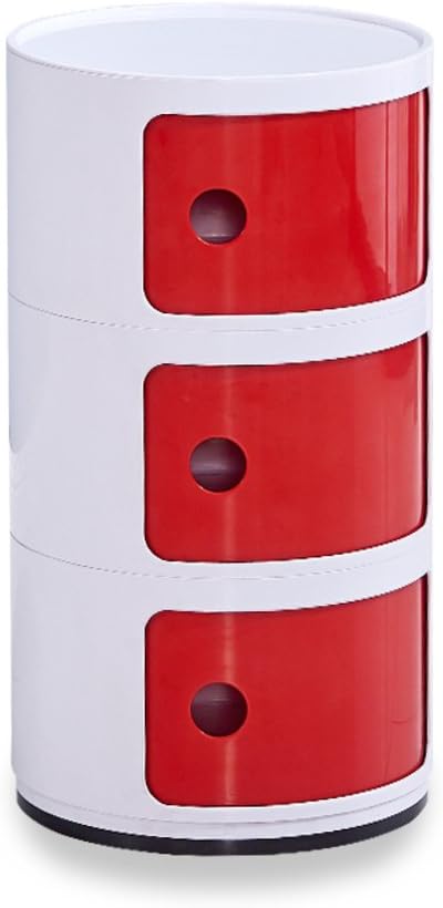 FJIWDTGYHFGT Nordic Mini Mobile Bedside Table,Simple Bedroom Corner Cabinet Multi-Function Round Plastic lockers Storage cabinets-D