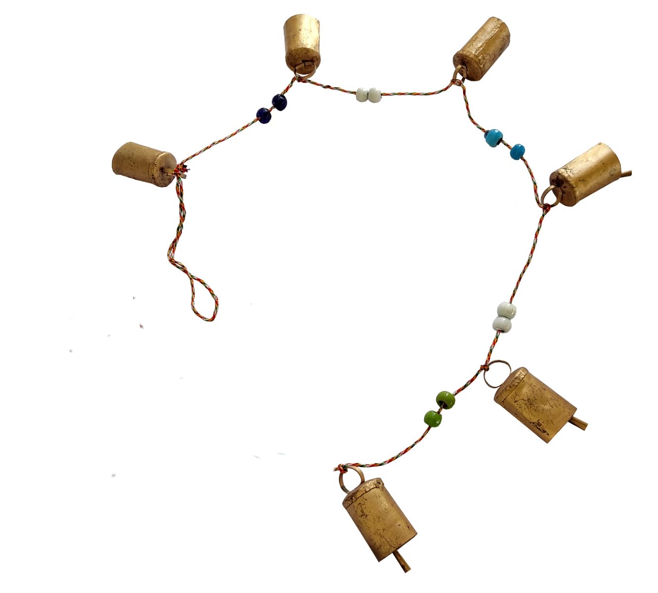Purpledip Brass Wall Door Hanging Cattle Bells String: Also Use As Bandhanwar, Toran Or Festoon (12219)