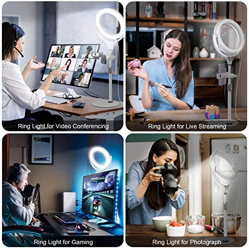 Desktop Ring Light for Zoom Meetings, Desk Ring Light with Stand and