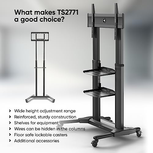 ONKRON Movable TV Stand on Wheels Rolling TV Cart for 4080" Screens
