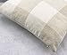 4TH Emotion Farmhouse Decoration Beige White Checkers Plaids Linen Christmas Throw Pillow Case Decorative Cushion Cover Pillowcase Cushion Case for Sofa 18 x 18 Inch