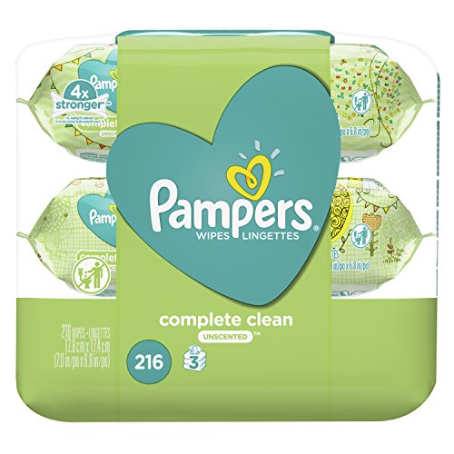 Pampers Baby Wipes Complete Clean Unscented 3X Pop-Top Pack, 216 ct