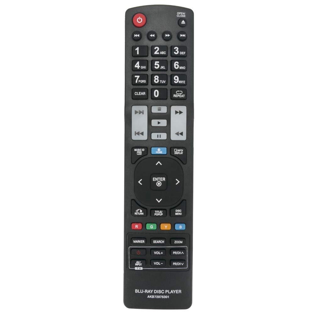 VINABTY AKB72975301 Remote Control Compatible with LG blu-ray disc player BD560 BD570 BD590 BX580 BD565 BD650 Bd670 Bx582 series
