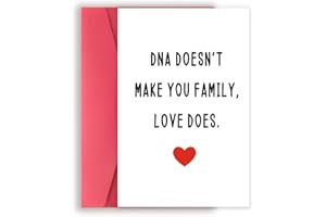 Zyulin Funny Bonus Dad Card for Fathers Day, Fathers Day Card for Stepdad, Dad Birthday Gifts from Stepdaughter Stepson, Step Father's Day Card, Dna Doesn't Make You Family, Love Does