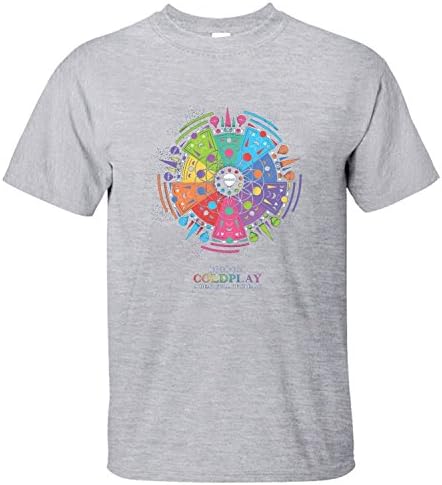 XBMW Men's Coldplay Tour 2016 Logo Music Band Short Sleeve T-shirt grey M