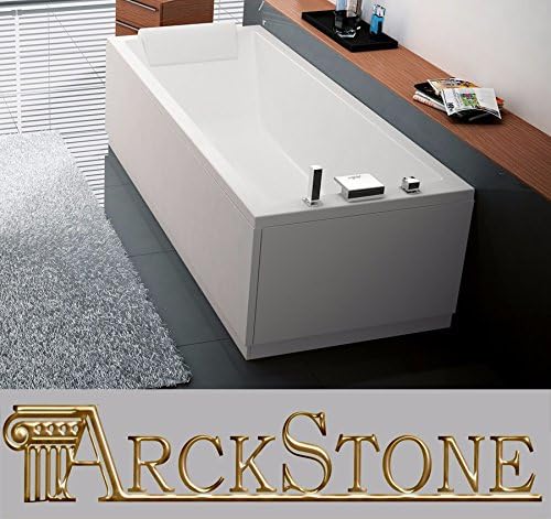 Novellini Calos Bathroom Rectangular Bath Frame 150x70 160x70 170x70 170x75 170x80 180x80 Height 58 cm Reversible Acrylic Gloss White Column Bath Edge Mixer Tap 1 Front Panel 2 Side Panels Headrest