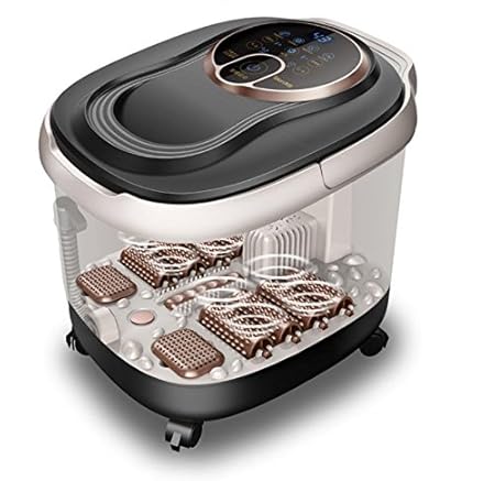 AMYMGLL Fußbad Spa mit Warmwasserbereiter (8 nichtautomatisches Massagerad, 12 Blasenlöcher, 2 Kräuterbox, 4 Arbeitsmodi)