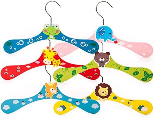 Veras enrichment 6 pcs Baby Kids Wardrobe Cartoon Wooden Coat Clothes Pants Hanger Pet Puppy Dog Clothes Hanger