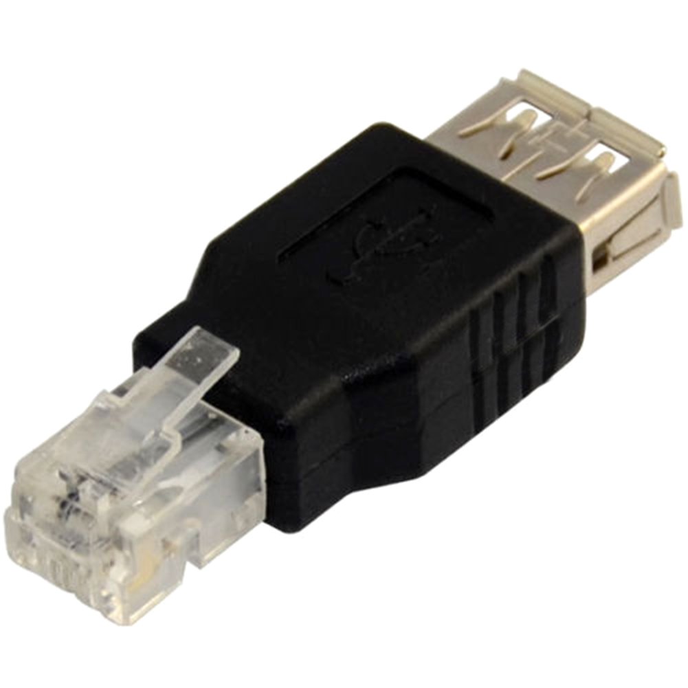 A Female to Telephone Phone USB Type Cable Line Connector Adapter Plugs