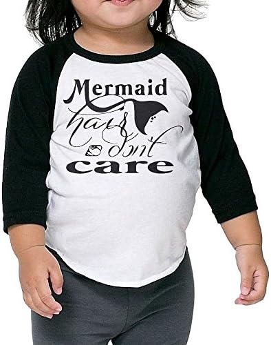 Mermaid Hair Don't Care Cute Graphic Tees For Kids With Long Sleeve