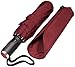 LifeTek Traveler 45 FX2 Windproof Travel Umbrella, Automatic Open Close, Compact for Rain and Sun, Fits in Purse or Backpack, Strong Heavy Duty Frame, Durable, UV Protection, Small and Portable Red