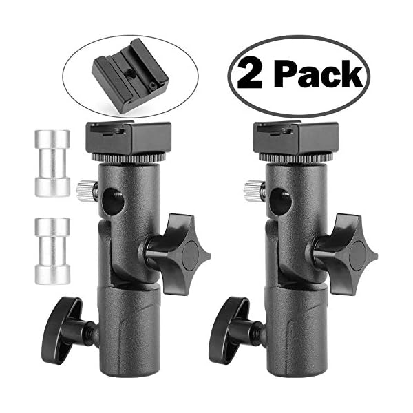 Updated Version Flash BracketChromLives Light Stand Flash Mount Cold Shoe Flash Stand