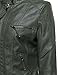 MBE Women's Faux Leather Rider Jacket With Detachable Hood
