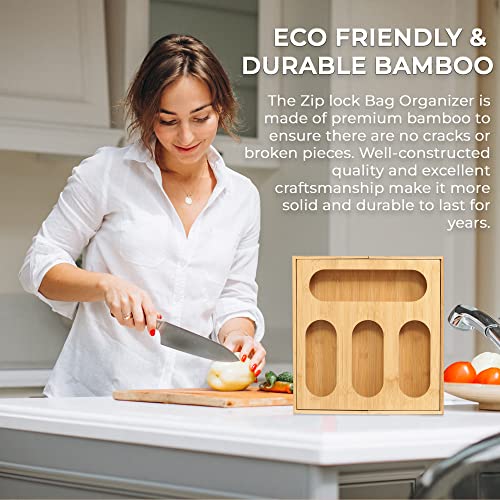 Bamboo Ziplock Bag Organizer for Drawer 7-In-1 Expandable Foil and - Main Image