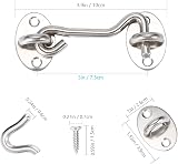 LIYUABU 3 Inch Stainless Steel Hook Eye Latch Gate Barn Door Lock with Screws view 7