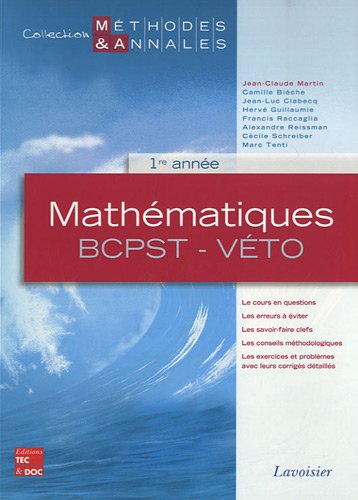 Mathématiques, 1ère année BCPST-VÉTO