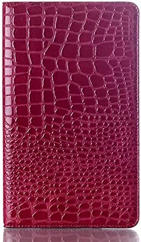 Slimbook Style Crocodile Pattern Rose Red Folio Leather Case Cover for Samsung Galaxy Tab S 8.4 Inch SM-T700