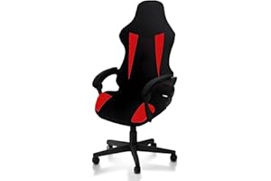 WYLEBER Gaming Chair Covers Only,Stretchable Soft Thick Breathable Mesh Scratch Resistant Gaming Chair Seat Cover with 2Pcs Armrest Slipcovers(Black-red,Style 1)