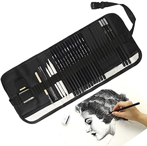 Jjyhehotスケッチ鉛筆 24点 鉛筆セット デッサン鉛筆 画材セット３本 紙ペン 消しゴム 鉛筆ケース ポータブルデッサンツール 素描 美術 鉛筆削り 初心者 美術系学生 収納ケーズ付き 子供や大人も適用な絵具 B084vm5x2d 750円 大人気 New Arrival 最安値挑戦 年中