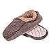 Snoozies Mens Two Tone Fleece Lined Non-Skid Slipper Socks - Chocolate, Large