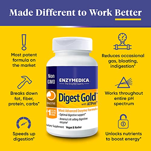 Enzymedica Digest Gold + ATPro, Maximum Strength Enzyme Formula