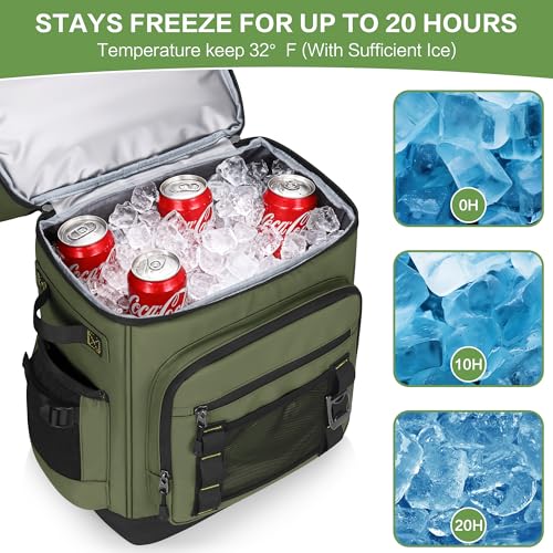 YOUNGOA Mochila Nevera Isotermica a Prueba de Fugas, Expandible Impermeable Mochila Termica Grande Thremal Bolsa Picnic para Hombre y Mujer