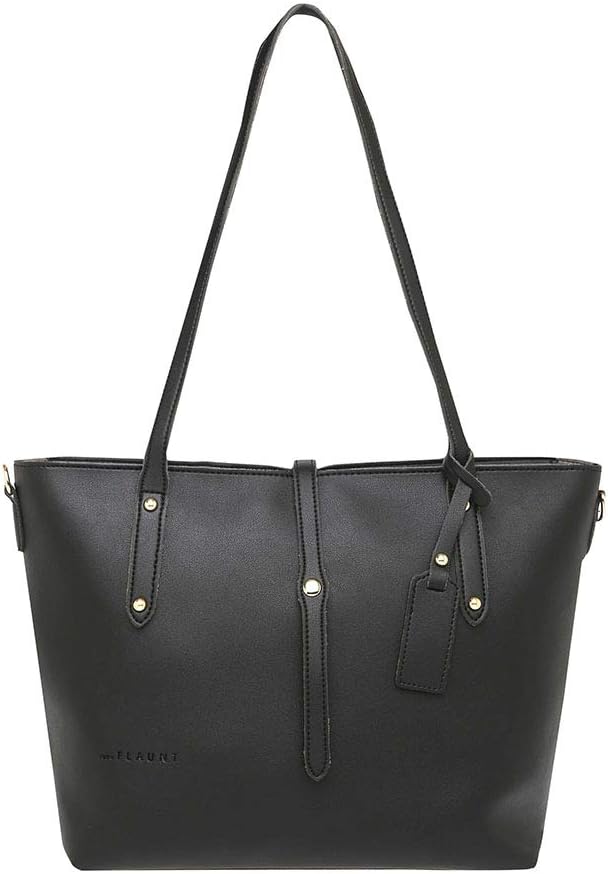 Femina Flaunt Womens Snap Closure Tote Handbag (203356287_Black_Large)