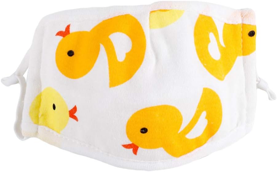piRAtus8ileV Respirator 5 Layers of Filter Elements Protection Filter Smoke and Dust Child Mask Cartoon Image Cotton Yarn Baby Breathable Mask Suitable for 0-8 Years Little Yellow Duck S