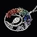 APURSUE Tree of Life Owl Pendant Necklace with 2 Chains + 2 Waxed Cotton Cord, Nature Stone Handmade Amethyst Crystal Necklace Gemstone Chakra Jewelry Women Valentine's Day Mother's Gift Women Girls