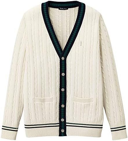 [イーストボーイ・スクール] Venus 綿カーディガン〈7G/ケーブルライン入り〉 0216004 レディース