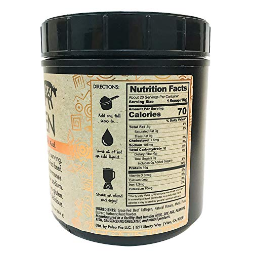 PaleoPro Bone Broth Collagen Powder + Turmeric Root, Hot or Cold
