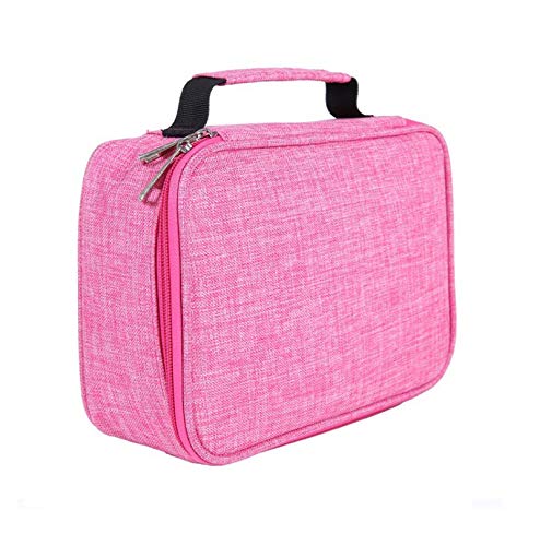 Becho Pencil Case High Capacity Holder Pouch Multifunction Zipper Pen Bag Colored Pencil Pen Box 72 Slots (Pink)